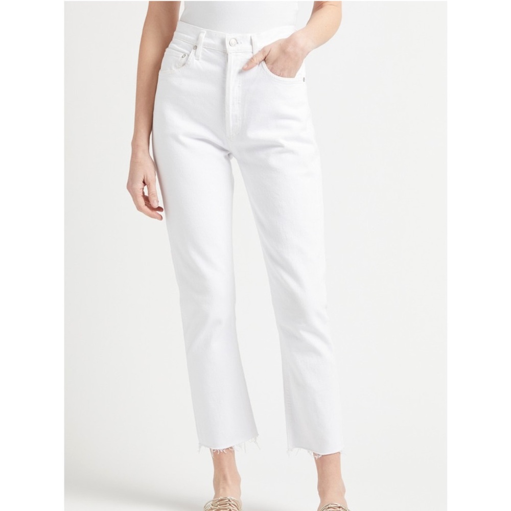 AGOLDE Riley high rise straight white denim size 28